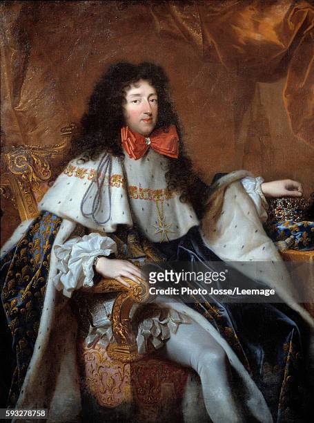 Portrait of Philippe Duc d'Orleans called Monsieur, brother of Louis XIV. Painting by Pierre Mignard , 17th century.1,47x1,4 m. Beaux-Arts Museum,...