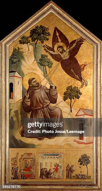 The Stigmata of St. Francis Tempera on wood by Giotto di Bondone around 1295-1300. 3,13 x 1,63 m. Louvre Museum, Paris