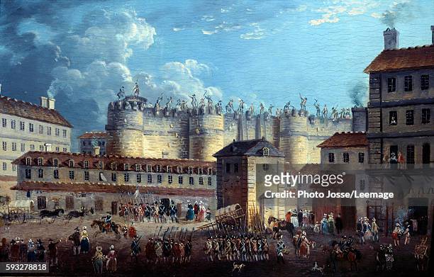 Demolition of the Bastille on 17 July 1789" The fortress is destroyed by the building contractor Pierre-Francois Palloy , self-styled as Palloy the...