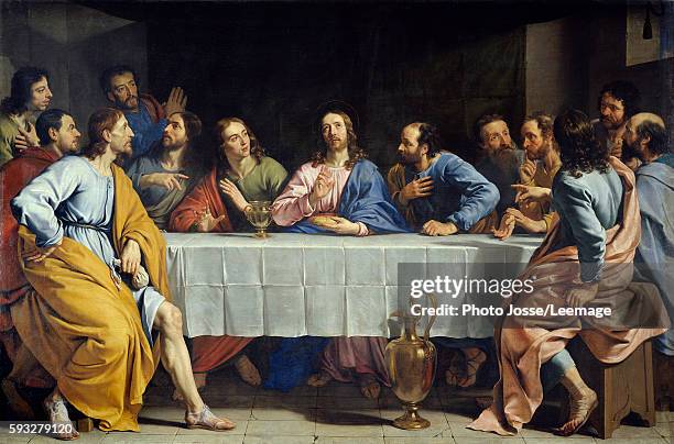 The Last Supper. Painting by Philippe de Champaigne . 1648.1,58 x 2,33. Louvre Museum, Paris