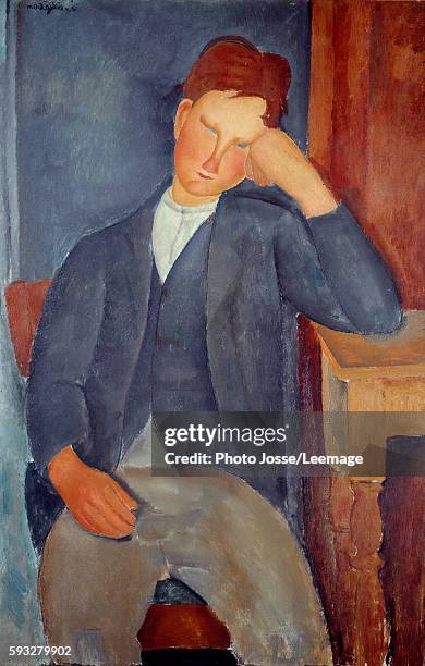 The young apprentice. Painting by Amedeo Modigliani , 1917. 1 x 0, 65m. Orangerie Museum, Paris