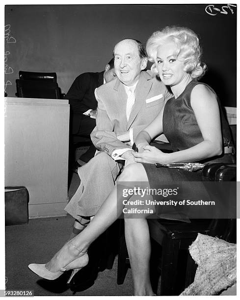 Mamie Van Doren divorce in Santa Monica Superior Court. Mamie Van Doren - 26 and atty Jerry Giesler.