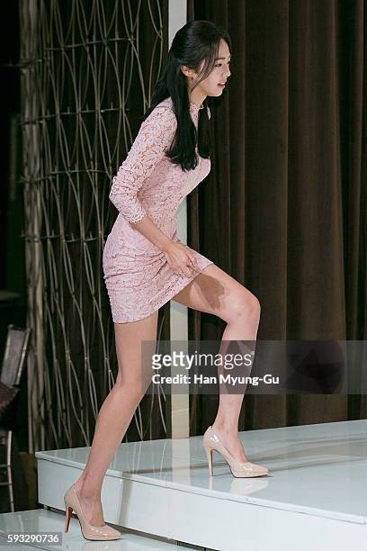 South Korean actress Chae Su-Bin attends the press conference for KBS Drama "Moonlight Drawn By Clouds" on August 18, 2016 in Seoul, South Korea. The...