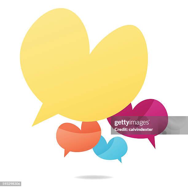 heart shapes as speech bubbles - argument icon vector stock illustrations