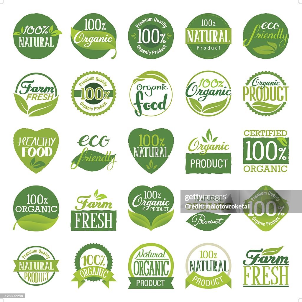 Eco friendly & organic icon set
