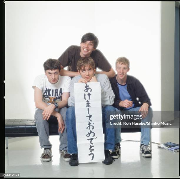Blur with Happy New Year message at a hotel in Sendai, Sendai, November 1995.