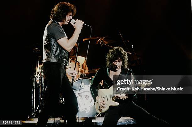 Deep Purple Ian Gillan and Ritchie Blackmore live at Nippon Budokan, Tokyo, May 1985.