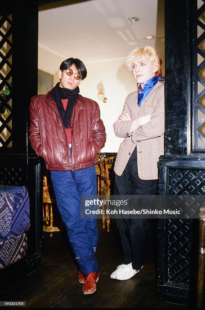 David Sylvian Japan And Ryuichi Sakamoto Getting Interviewed At A Hotel