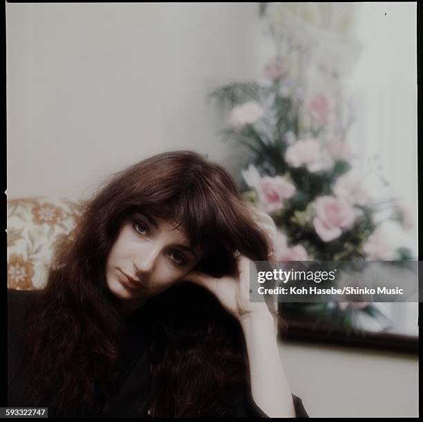 Kate Bush relaxing in a hotel room, Tokyo, June 1978.