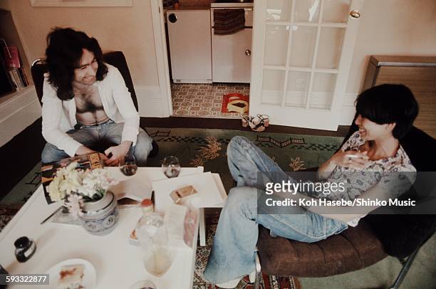 Paul Rodgers and his wife at home in London, London, 1976.