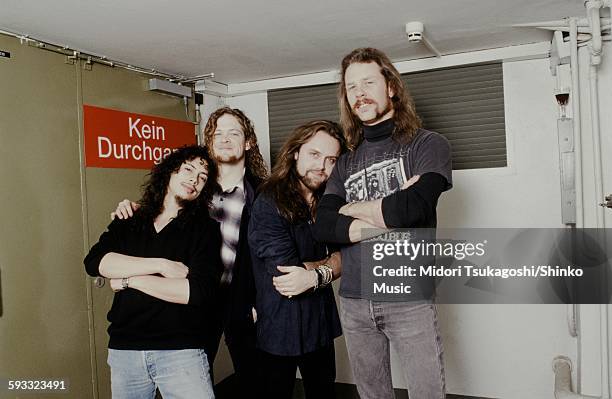 Metallica photo session in a dressing room during live in Berlin, Berlin, November 5, 1992.
