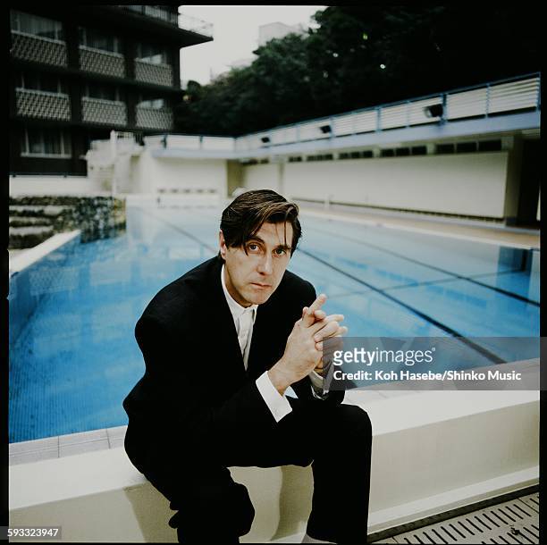 Brian Ferry at the hotel pool, Tokyo, December 1978.