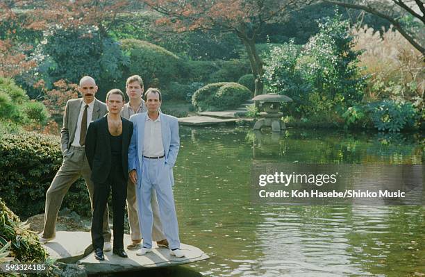 King Crimson in the hotel garden, Tokyo, December 1981.