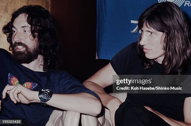 Nick Mason and Roger Waters Pink Floyd at press conference on their visit to Japan, Tokyo, August, 1971.