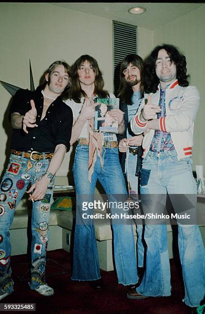 Bad Company photo session at a hotel in Tokyo, March 1975.