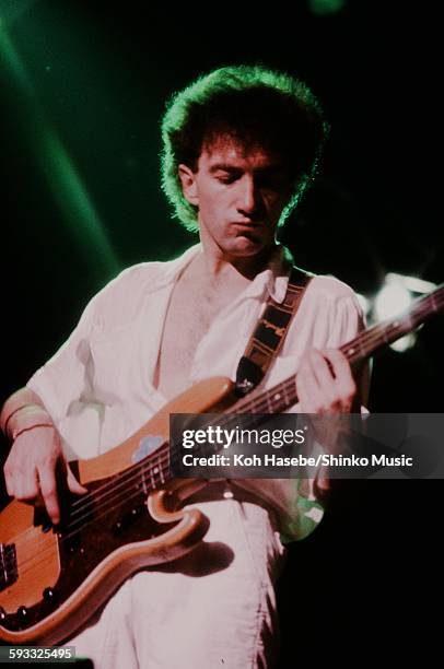 John Deacon playing live at Nippon Budokan, Tokyo, May 8, 1985.