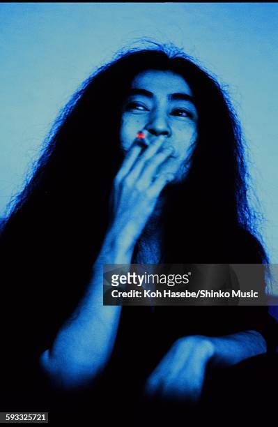Yoko Ono at the hotel, Tokyo, 1980.