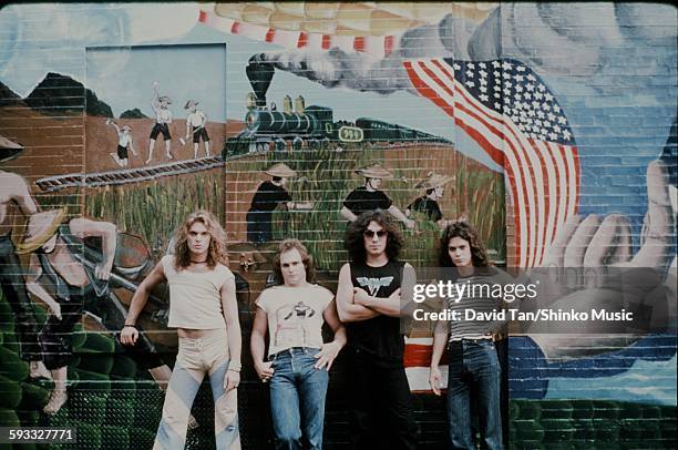 Van Halen with wall painting in the city, unknown 1978.