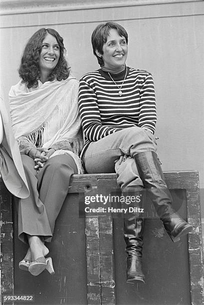 Sisters Mimi Farina and Joan Baez attend a Bread and Roses benefit concert. A charity organization, Bread and Roses was founded in 1974 by Farina,...