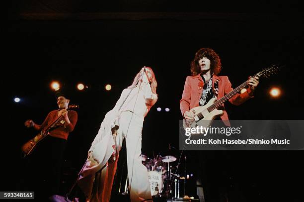 Cheap Trick Rick Nielsen, Robin Zander, Tom Petersson live at Nippon Budokan, Tokyo, April 1978.