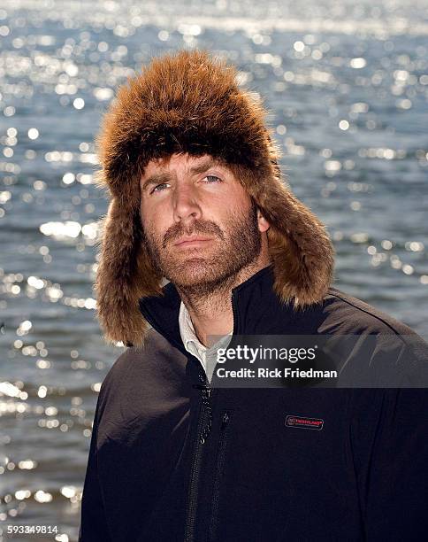 Writer and adventurer Guy Grieve at Walden Pond in Concord. Henry David Thoreau live on the banks of Walden Pond from July 1845 until September 1947.