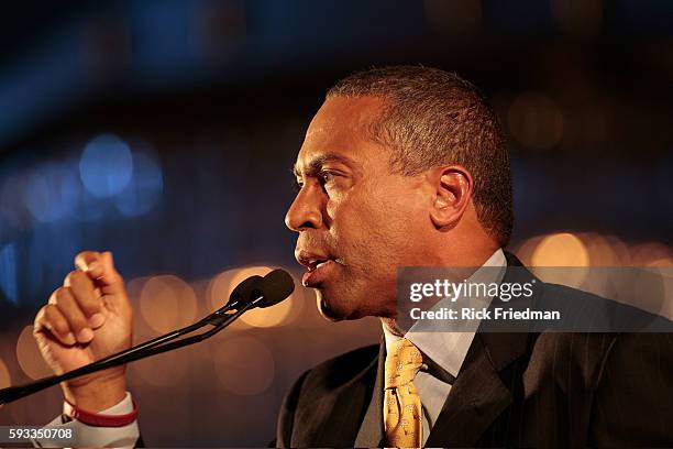 Deval Patrick, Democratic candidate for Governor of Massachusetts speaks at his campaign fundraiser,in Boston on October 17, 2006.