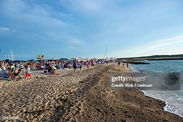 Menemsha Beach in the Town of Chilmark on Martha's Vineyard, MA on August 15, 2013. Menemsha is a fishing village best known for being the background...