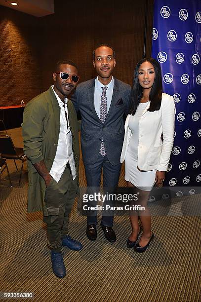 Ray J, James Bronner, and Princess Love attend Bronner Brothers International Beauty Show at Georgia World Congress Center on August 21, 2016 in...
