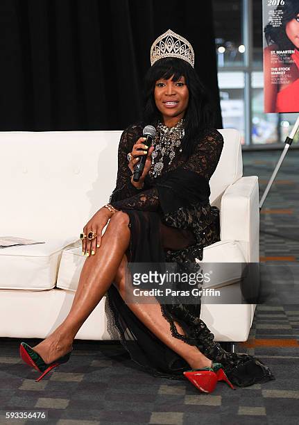 Personality Marlo Hampton attends Bronner Brothers International Beauty Show at Georgia World Congress Center on August 21, 2016 in Atlanta, Georgia.
