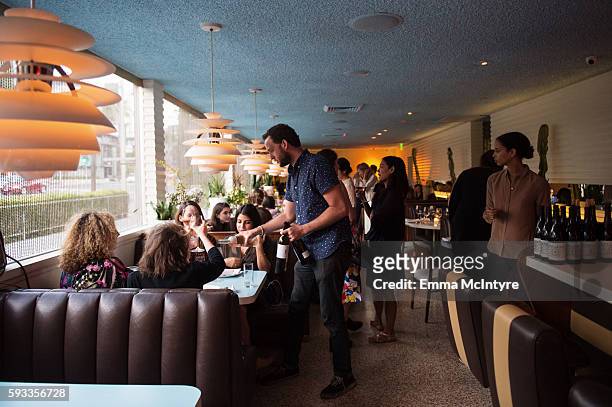 View of the atmosphere at the Alma Restaurant at the Women of Cinefamily weekend closing party at The Standard Hollywood on August 21, 2016 in West...