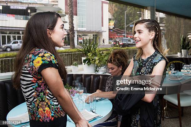 Actresses Kiernan Shipka and Rowan Blanchard attend the Women of Cinefamily weekend closing party at The Standard Hollywood on August 21, 2016 in...