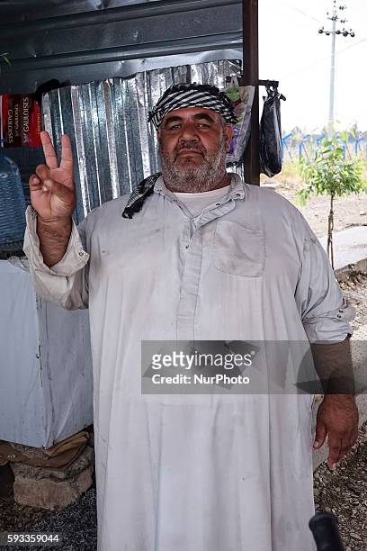 Refugee man at Arbat Refugee camp in Northern Iraq - Kurdistan near Sulaimaniyah city in 27 October 2015.