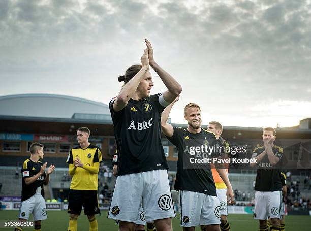 Orebro, SWEDEN Nils-Eric Johansson of AIK during the Allsvenskan match between Orebro SK & AIK at Behrn Arena on August 21, 2016 in Orebro, Sweden.