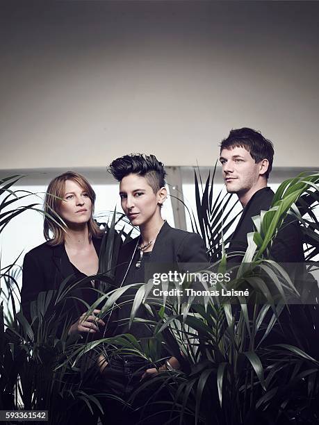 Directors Samuel Theis, Claire Burger and Marie Amachoukeli are photographed for Self Assignment on May 17, 2015 in Cannes, France.