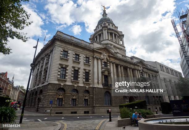 The front of the Central Criminal Court, commonly referred to as The Old Bailey is pictured in central London on August 21, 2016. Over the centuries...