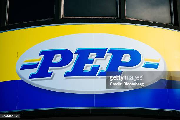 Pepkor Holdings Pty Ltd. Logo sits on display outside the company's offices in Parow Industrial near Cape Town, South Africa, on Wednesday, Aug. 17,...