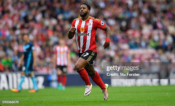 Sunderland player Jeremain Lens in action during the Premier League match between Sunderland and Middlesbrough at Stadium of Light on August 21, 2016...