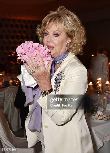 Actress Mylene Demongeot attends the Massimo Gargia Birthday Party at Hotel de Paris of Saint Tropez on August 21, 2016 in Saint-Tropez, France.