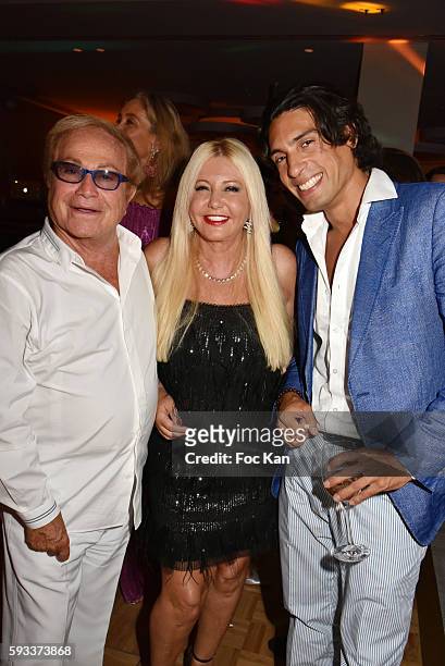 Orlando, Monika Bacardi and HerveLarren attend the Massimo Gargia Birthday Party at Hotel de Paris of Saint Tropez on August 21, 2016 in...