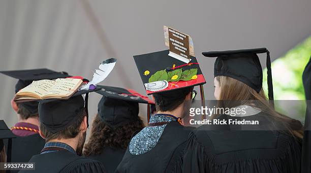 Graduating Harvard University student during Harvard commencement ceremonies at Harvard University in Cambridge, MA o May 29, 2014.