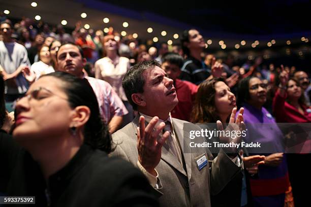 Service at Lakewood Church in Houston, where Pastor Joel Osteen preaches to some 25,000 people each week. There are currently 842 mega churches that...