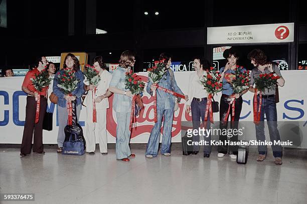 Chicago at airport with welcome banner, Tokyo, June, 1971.