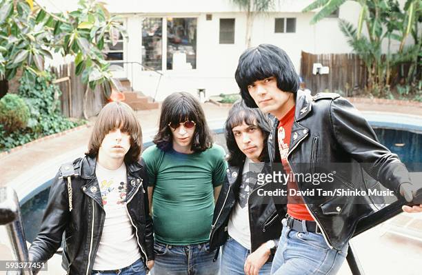 American punk rock group, The Ramones in New York City, 1979. Left to right: Tommy, Joey, Marky and Dee Dee Ramone.