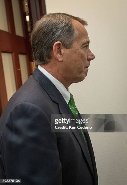 House Speaker John Boehner, , leaves the Republican caucus meeting at the U.S Capitol in Washington, D.C., on Tues Jan 1, 2013. Photo Ken Cedeno