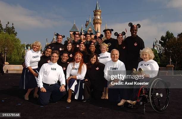 Disneyland celebrates the 50th anniversary of The Mickey Mouse Club by honoring 10 of the original Mouseketeers during a media event in front of...