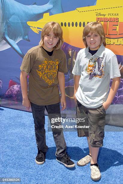Actors Dylan and Cole Sprouse arrive for the celebrity preview of the retooled "Finding Nemo Submarine Voyage" Disneyland attraction in Anaheim.