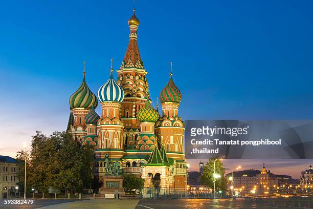 st. basil's cathedral, red square - kremlin 個照片及圖片檔