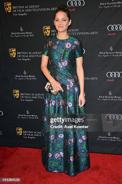 Marion Cotillard arrives at the British Academy of Film and Television Arts Los Angeles Annual Awards Season Tea Party held at The Four Seasons Hotel...