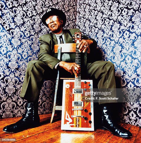 Musician Bo Diddley is photographed in 1998.