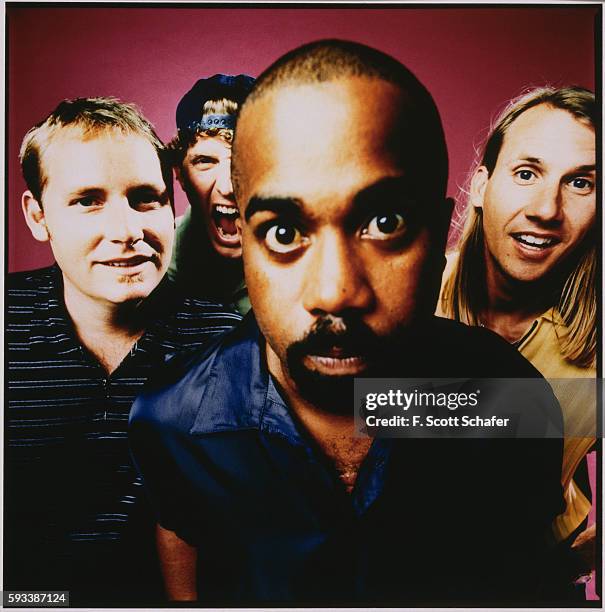 Hootie & the Blowfish are photographed for React Magazine on October 11, 1998.